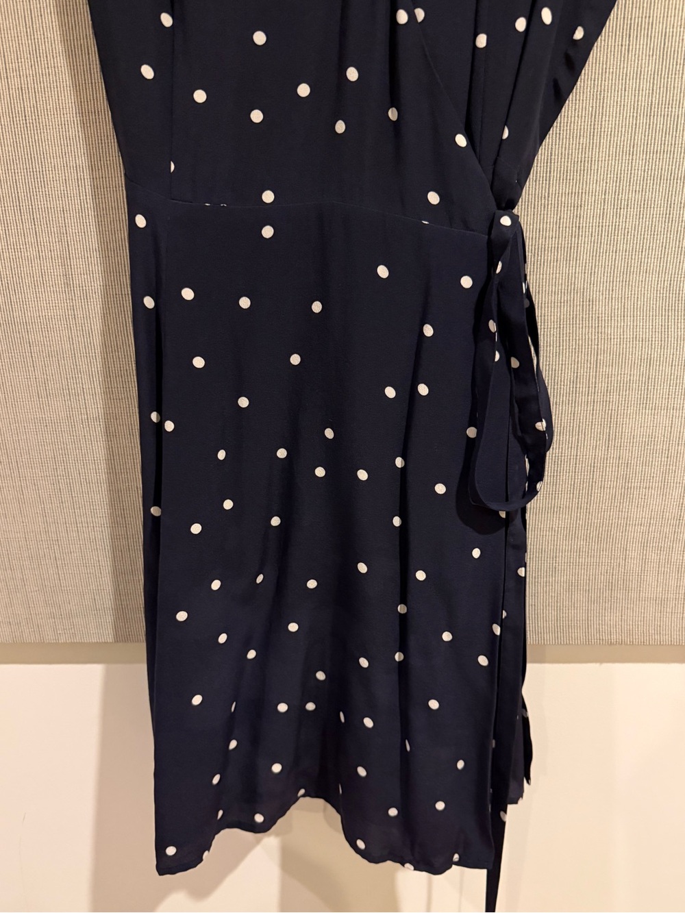Sézane Anastasia Navy Silk Polka Dot Wrap Dress - Picture 9 of 14